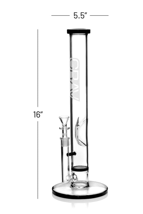 GRAV® Large, Black Accent Straight Base w/ Disc Water Pipe