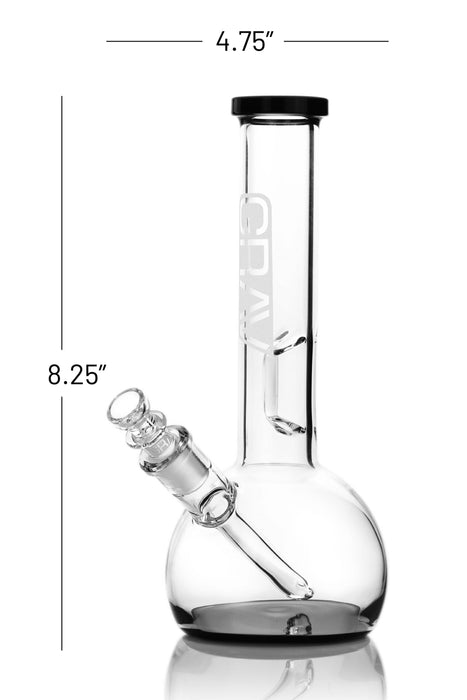 GRAV® Small, Black Accent Round Base Water Pipe