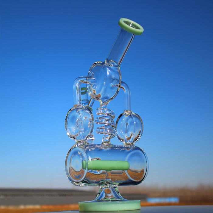 12.5’ Recycler Style Inline Perc Water Pipe W/ Spring Body