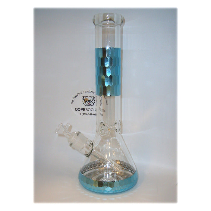 14 Inch Diamond Cut Designer Beaker Bong - Thick Glass 7mm