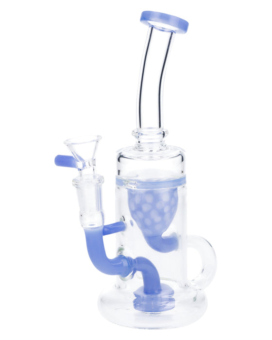 Bent Neck Water Pipe w/Bowl & Quartz-Milky Blue-8 in(RCL-S-025MB)