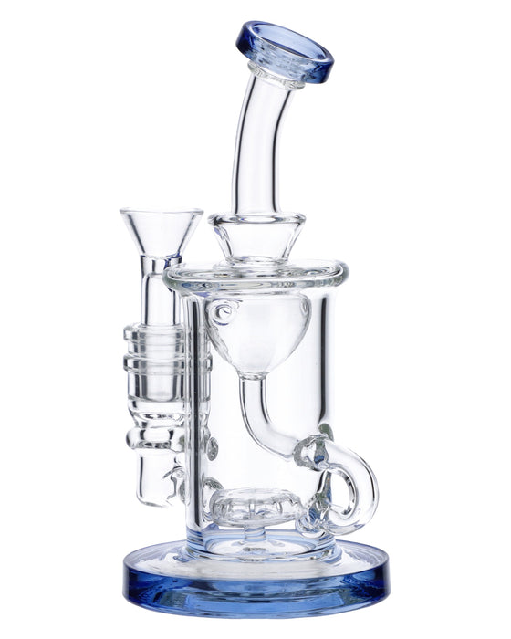 Bent Neck Water Pipe w/Bowl (Quartz Blue 7in)