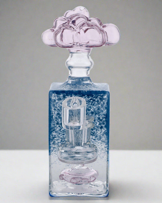 "Cloudy Snow Globe" w/Quartz Blue 7in Dab Rig