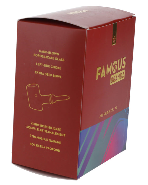Famous X-Prism Fumed Large Sherlock Pipe-Rainbow-5in.