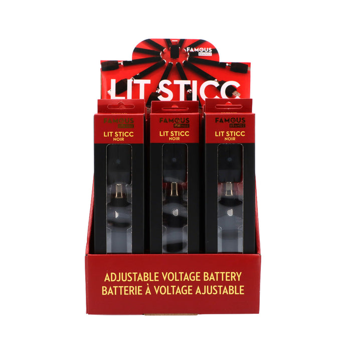 Famous-Lit Sticc Variable Voltage Battery-12/Tray-Noir