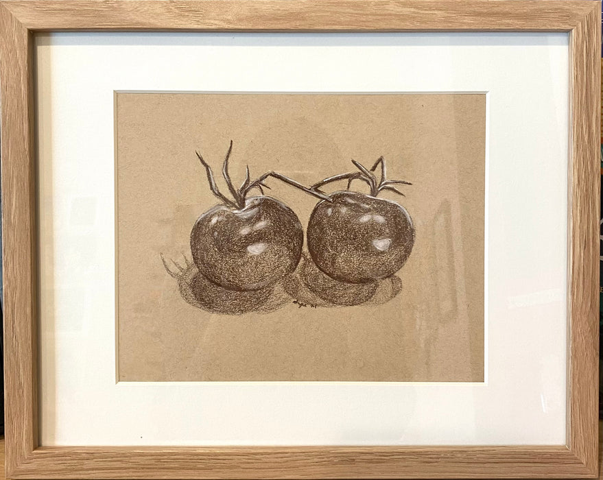 Framed Still Life Tomatoes Drawing - By A.M.