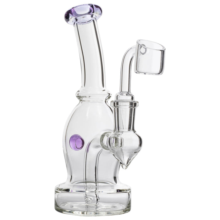 Curved Body Dab Rig with Colored Accents - Patientopia, The Community Smoke Shop