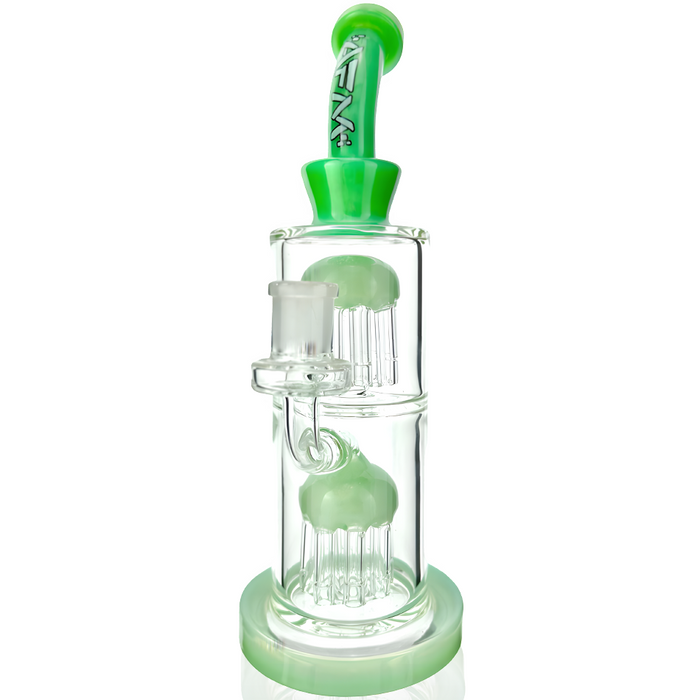 11" AFM Glass Double "Jellyfish" Tower Tree Colored Dab Rig