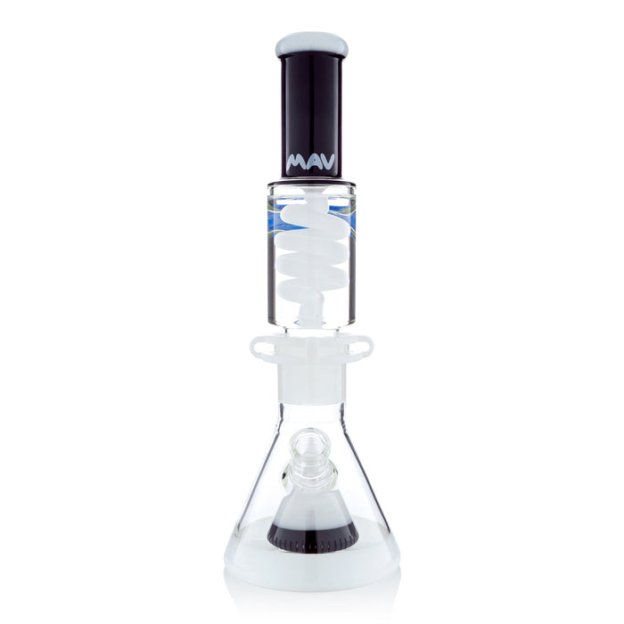 MAV Glass Black & White Slitted Pyramid Beaker - Freezable Coil System