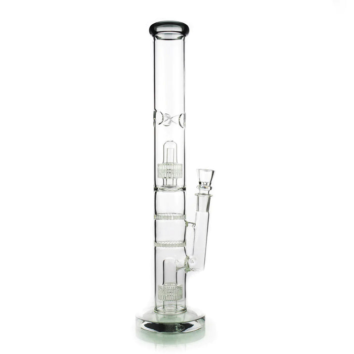 1Stop Glass 18 Inch Straight Tube Bong w/ Double Matrix & Double Honeycomb Percs