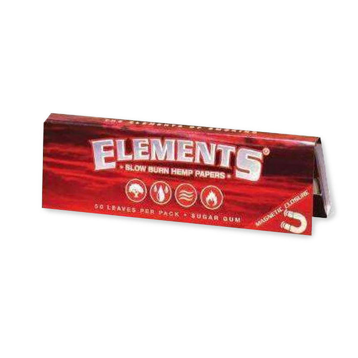 Elements Red Slow Burn Hemp 1 1/4 Rolling Papers