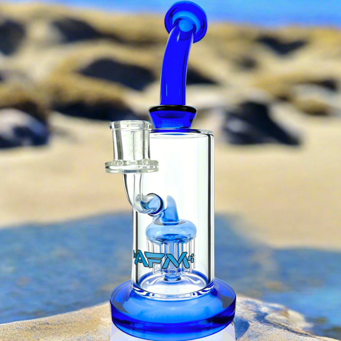 8" AFM Arm Perc Colored Glass Dab Rig