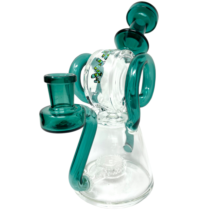 8" AFM Double Ram Special Decal Glass Recycler Dab Rig